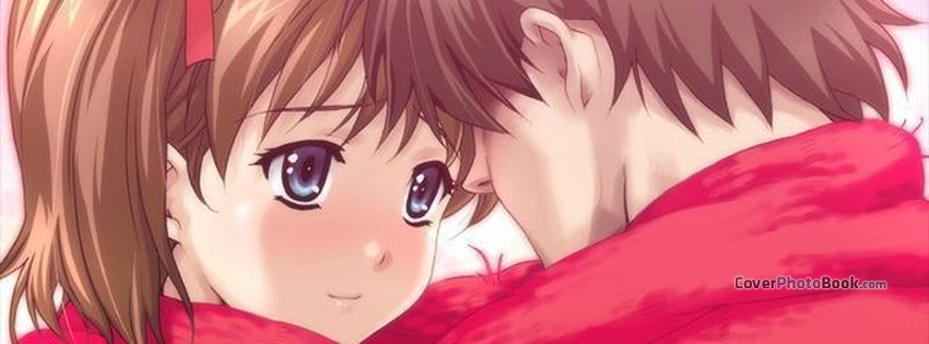 Cute Anime Valentine Couple Picture Facebook Cover - Characters