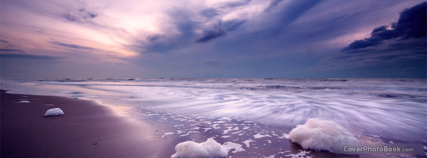 Foamy Beach Waves Facebook Cover Nature