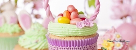 Cute Pink Easter Eggs Cupcake, Free Facebook Timeline Profile Cover, Holidays