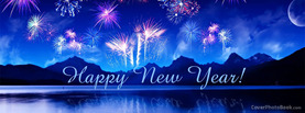 Happy New Year Lake Fireworks, Free Facebook Timeline Profile Cover, Holidays