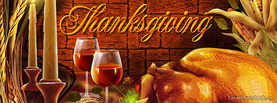 Thanksgiving Dinner Wine Candles, Free Facebook Timeline Profile Cover, Holidays