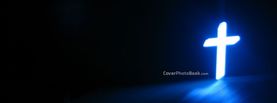 Blue Light Cross in Dark, Free Facebook Timeline Profile Cover, Religion
