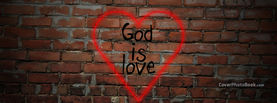 God is Love Brick Wall, Free Facebook Timeline Profile Cover, Religion
