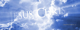 Jesus Christ Text in Bright Clouds, Free Facebook Timeline Profile Cover, Religion