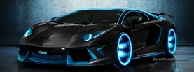 Lamborghini Adventador TRON Black Blue, Free Facebook Timeline Profile Cover, Vehicles