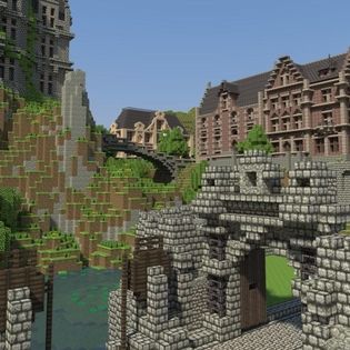 Minecraft Buildings Facebook Cover - Characters