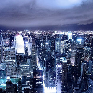 City Skyline Blue Facebook Cover - Places