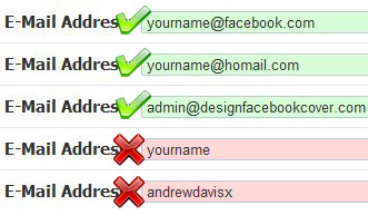 E-Mail Address Example - Custom Facebook Cover Design Form